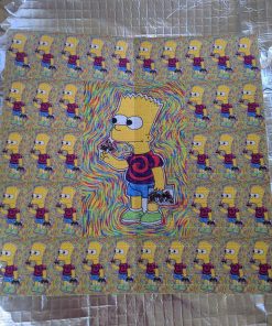 Blotter paper sheet representing LSD delivery format with perforated squares